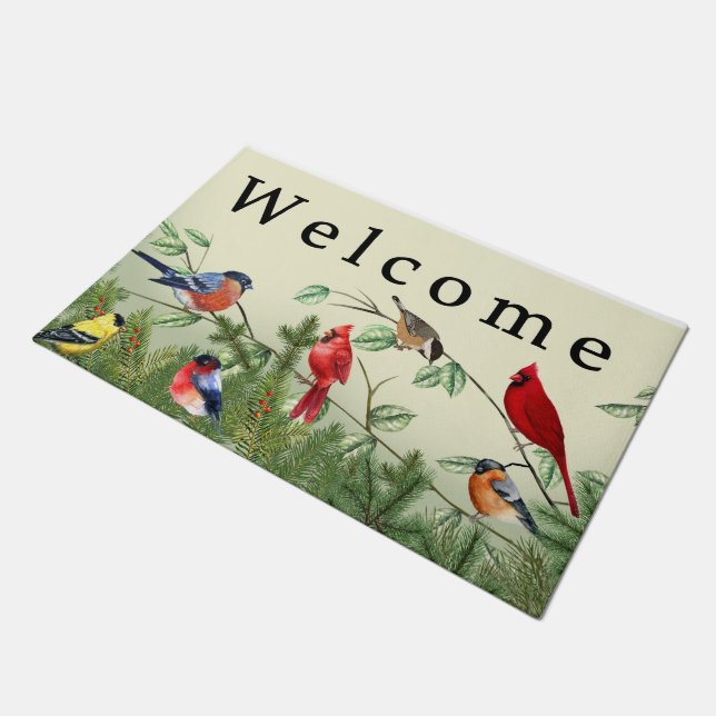 Vogel Doormat, Vogel Lover Mat, farbiger Vogel Fußmatte (Schrägansicht)