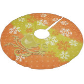 Vogel-, Dots- und Schneeflocken Holiday Tree Skirt Polyester Weihnachtsbaumdecke (Schrägansicht)