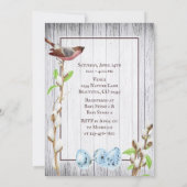 Vögel, Eier und Kranz auf der Stalldusche Einladung (Rückseite)