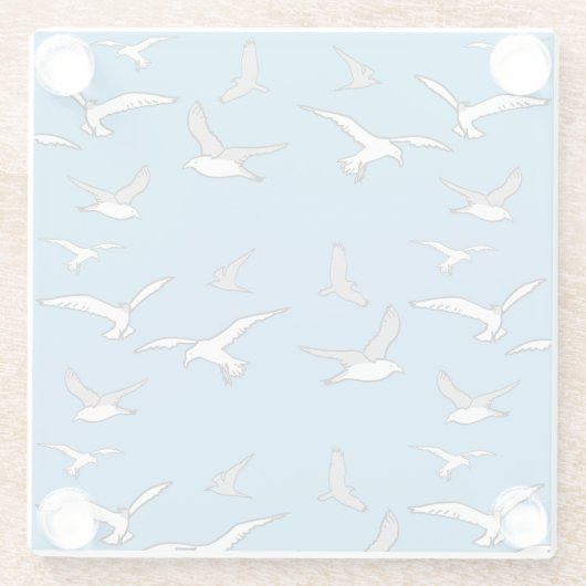 Vögel - eine Schleuse der Möwen Glasuntersetzer (Rückseite)