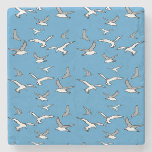 Vögel - eine Schleuse der Möwen Steinuntersetzer