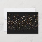 Vögel einer Feather Gold und Black Wedding RSVP Karte (Rückseite)
