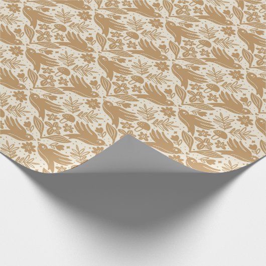 Vögel einer Feder - Creme Geschenkpapier (Ecke)