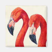Vögel einer Feder - Großer Flamingos Magnet (Vorne)