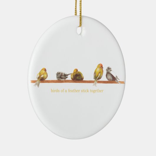 Vögel einer Feder Keramik Ornament (Rechts)