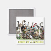 Vögel einer Feder Magnet (Vorderseite/Rückseite)