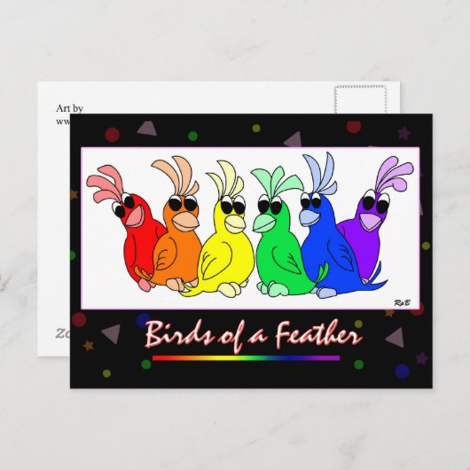 Vögel einer Feder Postkarte (Vorne/Hinten)