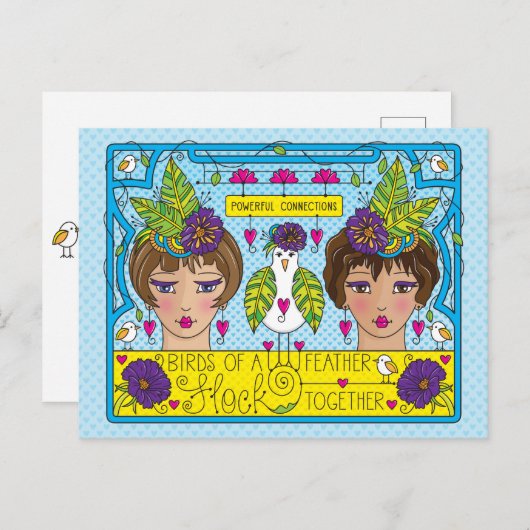 Vögel einer Feder_ Postkarte (Vorne/Hinten)