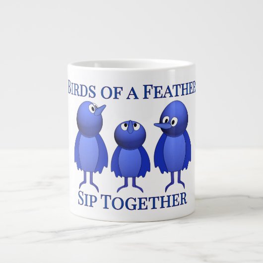 Vögel einer Feder zusammen Jumbo-Tasse (Vorderseite)
