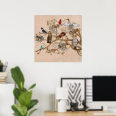 VÖGEL EINES FEATHER BRANCH Poster (Heimbüro)