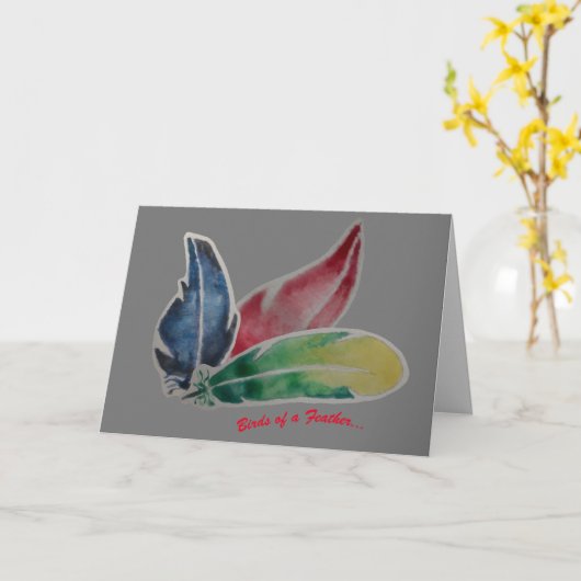 Vögel eines Feather Flock - Gruß Karte (Gelbe Blume)