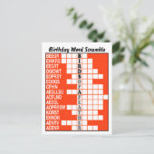 Vögel eines Feather Word Scramble Postkarte (Stehend Vorderseite)