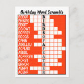 Vögel eines Feather Word Scramble Postkarte (Vorderseite)