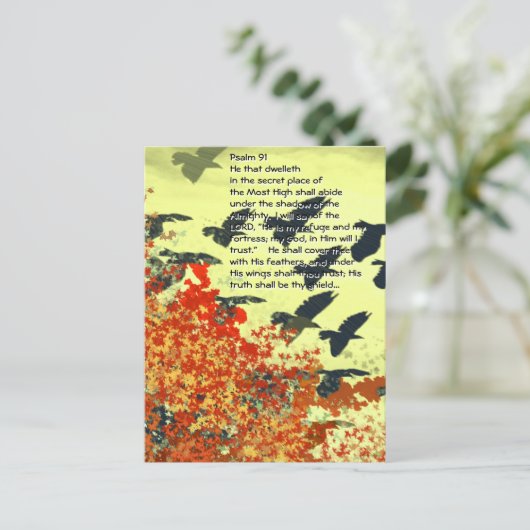 Vögel Er wird dich mit seinen Federn bedecken; Postkarte (Stehend Vorderseite)