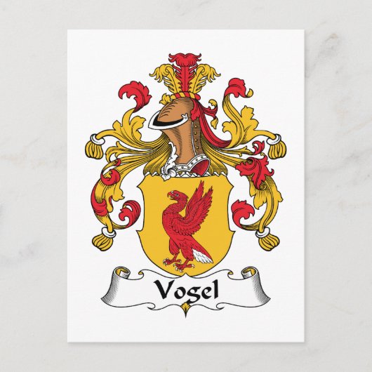 Vogel Familienwappen Postkarte (Vorderseite)