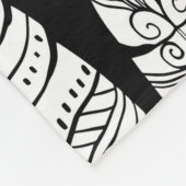 Vögel federn boho nahtlose Muster in schwarz und s Fleecedecke (Ecke)