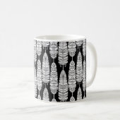Vögel federn boho nahtlose Muster in schwarz und s Kaffeetasse (VorderseiteRechts)