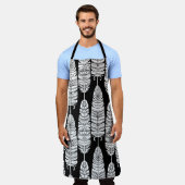 Vögel federn boho nahtlose Muster in schwarz und s Schürze (Getragen)