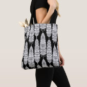 Vögel federn boho nahtlose Muster in schwarz und s Tasche (Von Nahem)