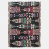 Vögel Federn Tribal Art nahtlos Decke (Vorderseite Vertikal)