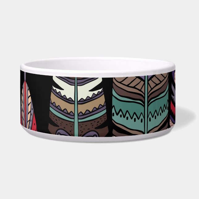 Vögel Federn Tribal Art nahtlos Napf (Vorderseite)
