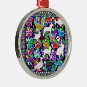 Vogel-Fisch-Tier-Haustier-Zoo scherzt Kinder+Raum Silbernes Ornament (Rechts)