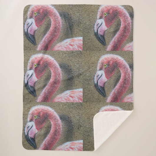 Vogel-Flamingo-Rosa versieht des Sherpadecke (Vorderseite)