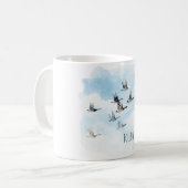 Vögel fliegen blauer Himmel Wolken Kaffeetasse (Vorderseite Links)