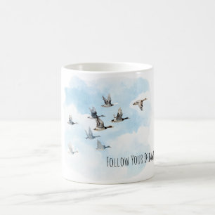 Vögel fliegen blauer Himmel Wolken Kaffeetasse