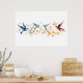 Vögel fliegen Grafikmuster Poster (Küche)