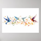 Vögel fliegen Grafikmuster Poster (Vorne)