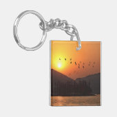Vögel fliegen in Sunset Sky über dem East Lake Fot Schlüsselanhänger (Vorderseite links)