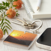 Vögel fliegen in Sunset Sky über dem East Lake Fot Schlüsselanhänger (Vorderseite rechts)