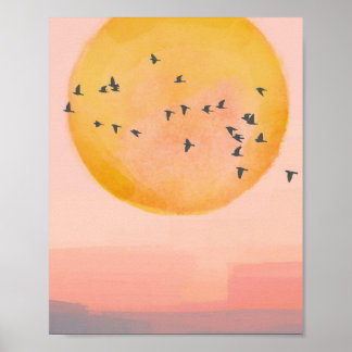 Vögel fliegen nach Hause Poster