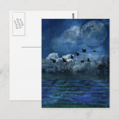 Vögel fliegen nachts postkarte (Vorne/Hinten)