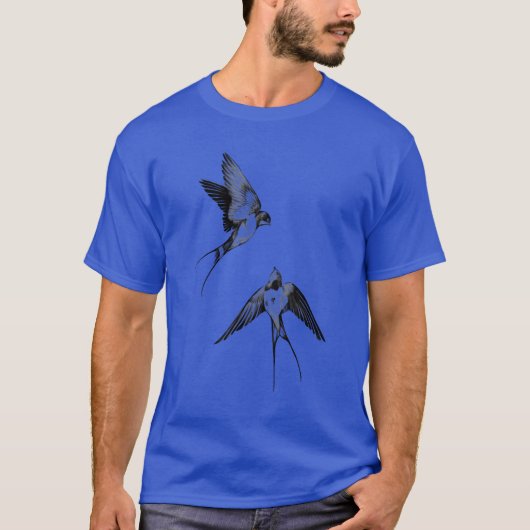 Vögel fliegen Retro T-Shirt (Vorderseite)