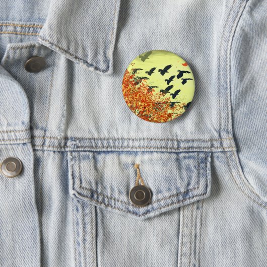 Vögel fliegen roten Mond Button (Beispiel)