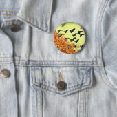 Vögel fliegen roter Mond Button (Beispiel)