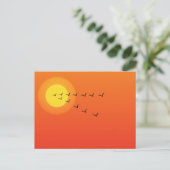 Vögel fliegen zur Sonne Postkarte (Stehend Vorderseite)