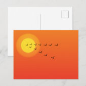 Vögel fliegen zur Sonne Postkarte (Vorne/Hinten)