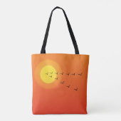 Vögel fliegen zur Sonne Tasche (Rückseite)