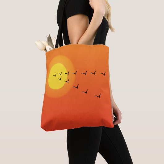 Vögel fliegen zur Sonne Tasche (Von Nahem)