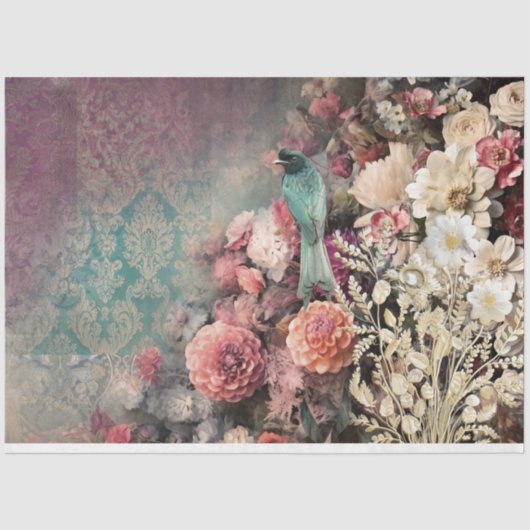 Vogel & Floral, Demasketwork-Muster entcoupage Seidenpapier (Vorderseite)
