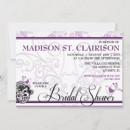 Vögel & Florisken Extravagante Brautdusche Einladu Einladung