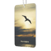 Vogel Flying Silhouette Sunset Personalisiert Autolufterfrischer (Links)