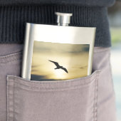 Vogel Flying Silhouette Sunset Personalisiert Flachmann (Beispiel)
