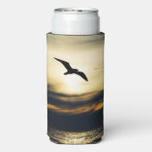Vogel Flying Silhouette Sunset Personalisiert Selters Dosenkühler (Seltzer Rückseite)