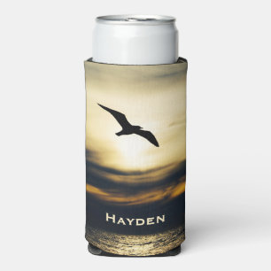 Vogel Flying Silhouette Sunset Personalisiert Selters Dosenkühler