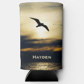 Vogel Flying Silhouette Sunset Personalisiert Selters Dosenkühler (Vorderseite)
