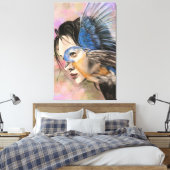 Vogel-Frau-Leinwanddruck Leinwanddruck (Insitu (Schlafzimmer))